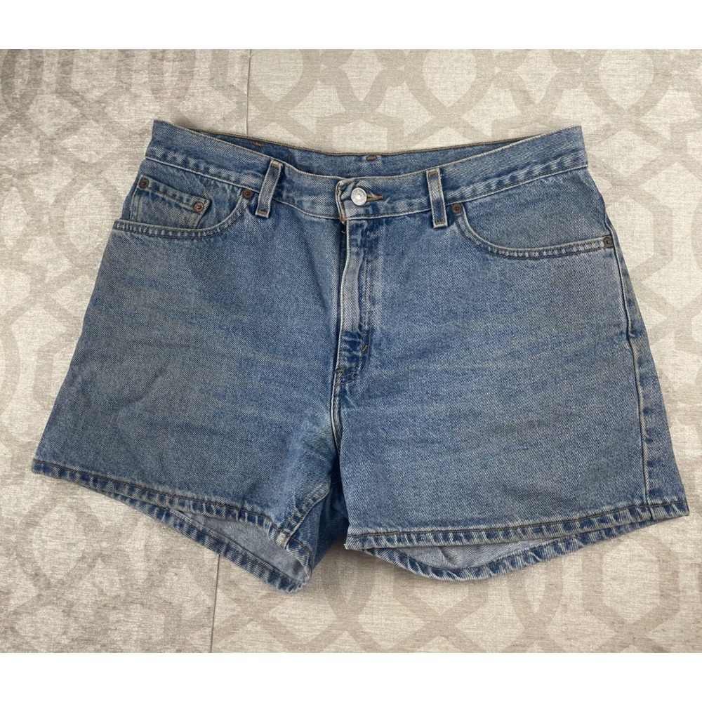 Levis 550 Juniors 13 High Rise Denim Shorts Blue Excellent Vintage 100% Cotton